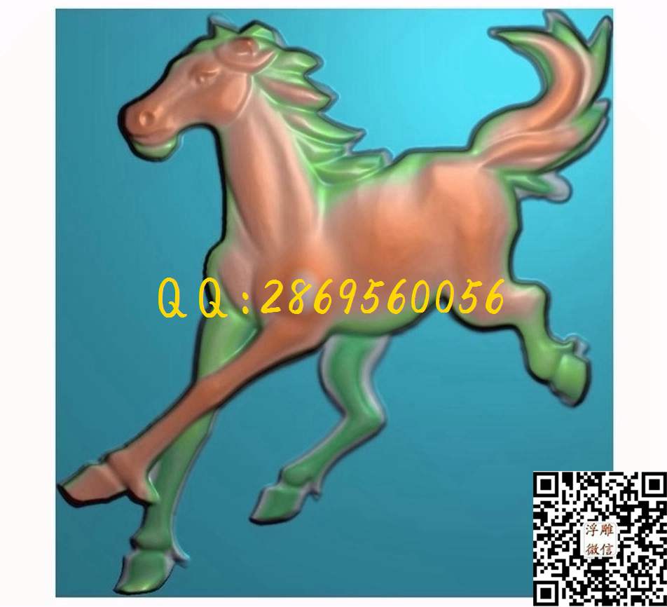 马 152-161-6_精雕图动物瑞兽单马精雕图浮雕图